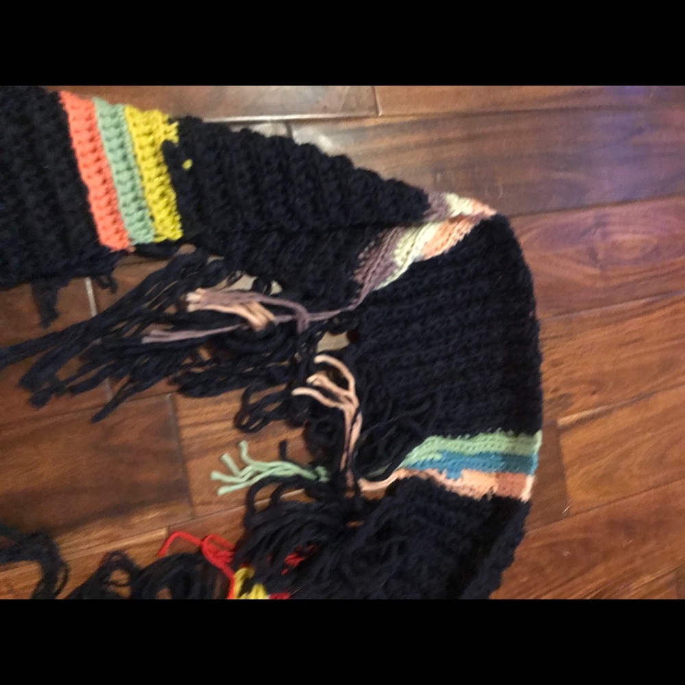 NWT Free People Rugby Rainbow Fringed Scarf - Picture 7 of 8
